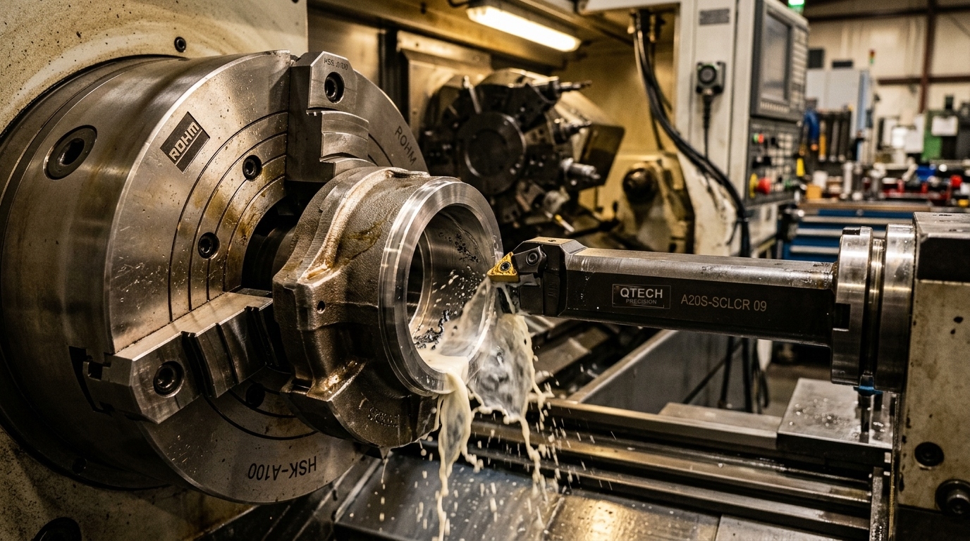 QTECH Micron Internal Boring Bar Machining Operation